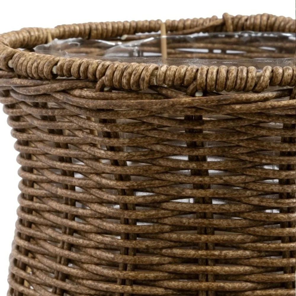 My Texas House 8 in Goblet Woven Planter, Brown